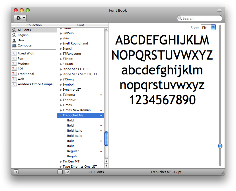 Mac Font Book-Anwendung