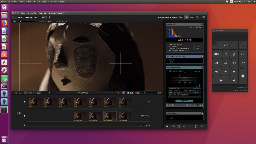 Kinematographie-Arbeitsbereich auf Ubuntu